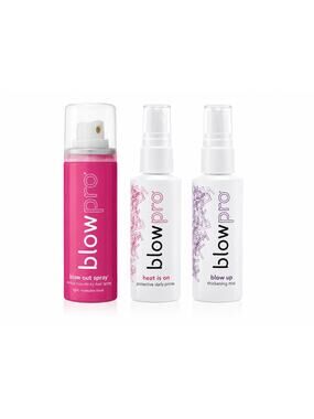 Blowpro Hair Styling Travel Set Blow Out Spray Heat Is On Blow Up 3 Pc